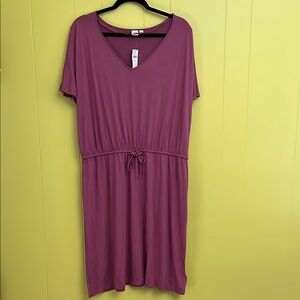 GAP Purple Midi Sundress with Dolman Sleeves and V-Neck